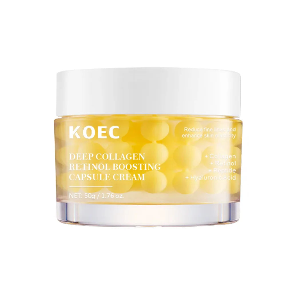 50g KOEC Deep Collagen Retinol Boosting Capsule Cream Moisturizing Firming Soothing Reduce Fine Lines Enhance Elasticity Peptide - Lumiere