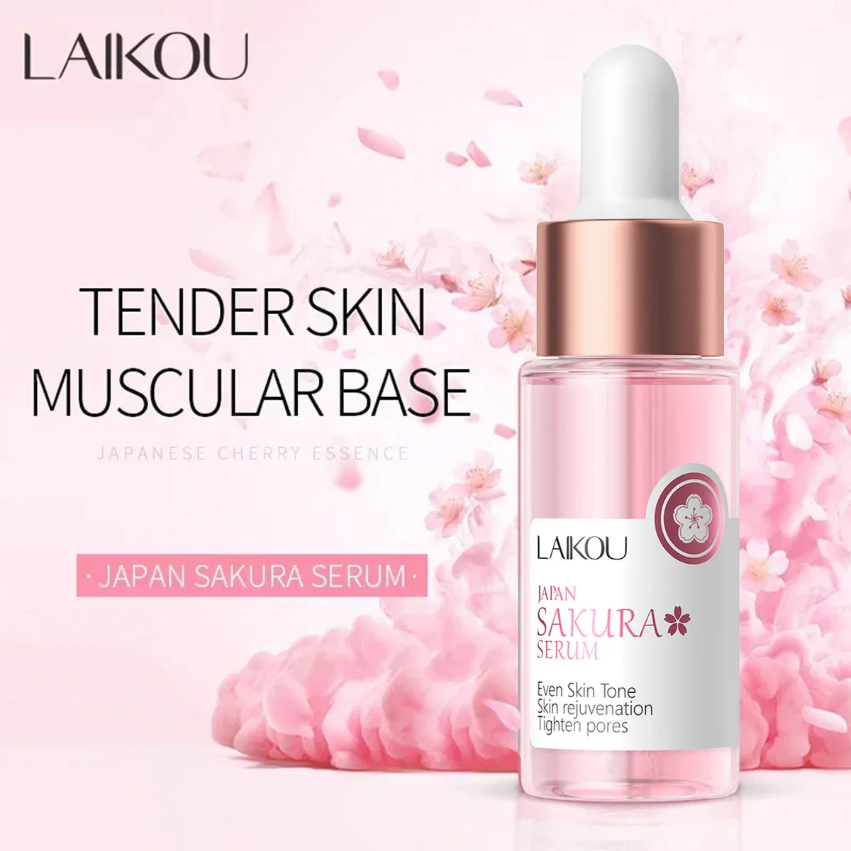 Laikou Sakura Brighting Skin Face Essence Remove Wrinkles Spots Moisturizing Lift Firm Smooth Bright Whitening Skin Care 17ml - Lumiere