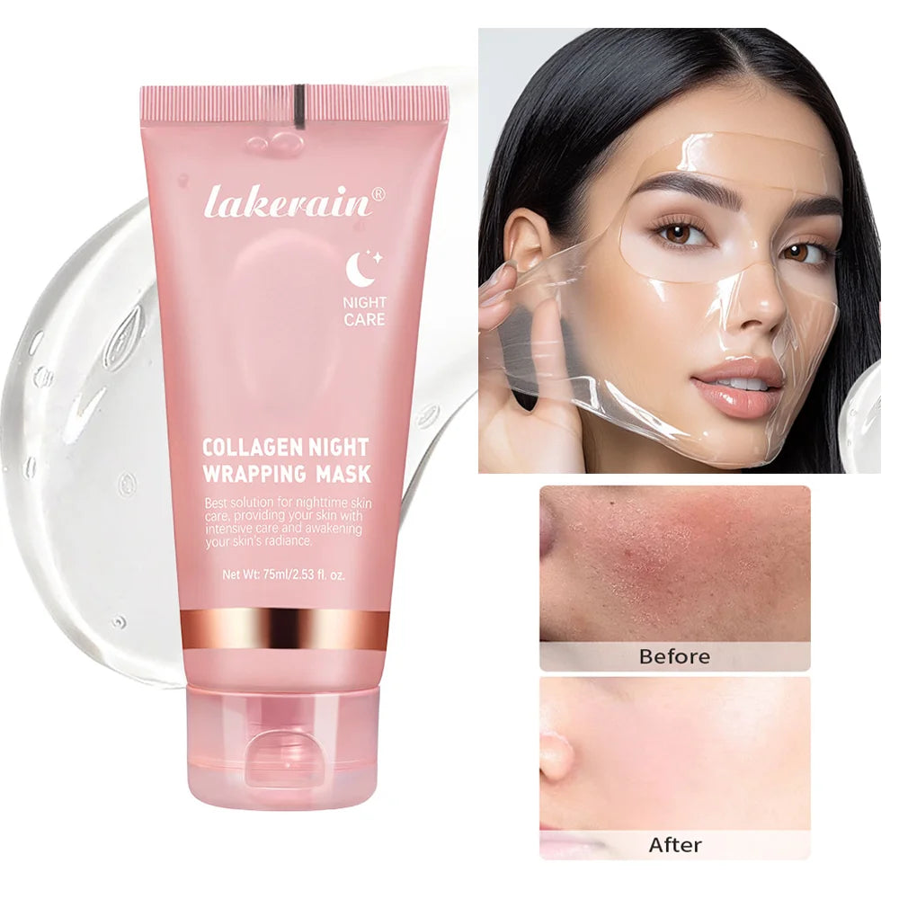 Kit masque facial au collagène avec pinceau – Soin hydratant et illuminateur - Lumiere