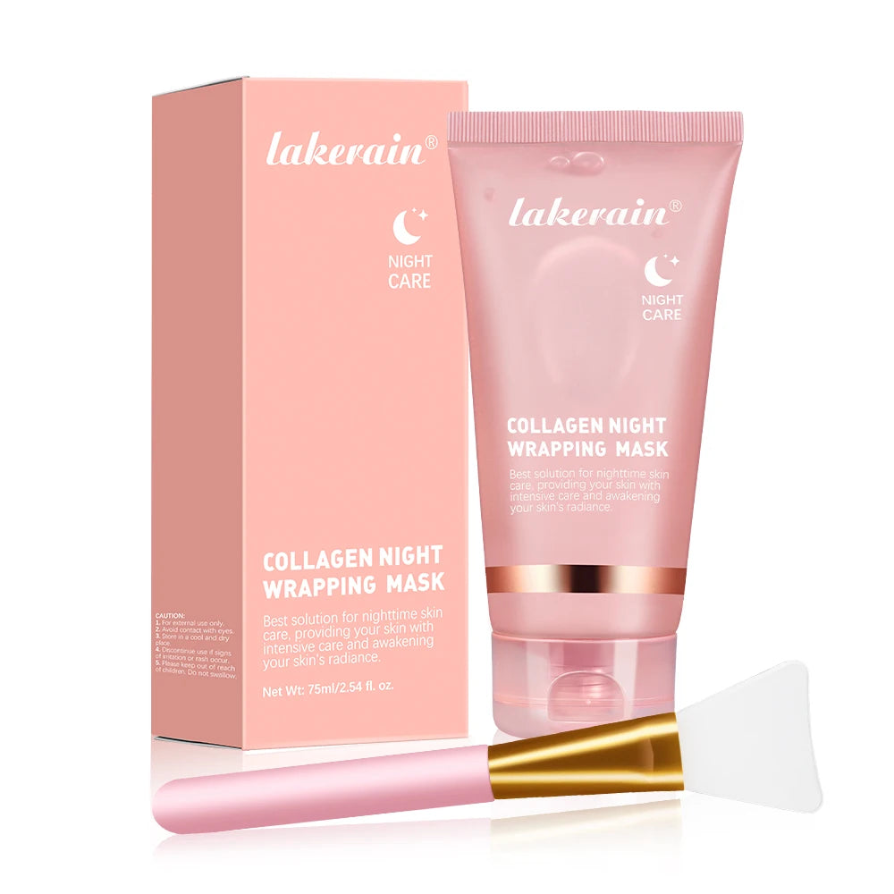 Kit masque facial au collagène avec pinceau – Soin hydratant et illuminateur - Lumiere