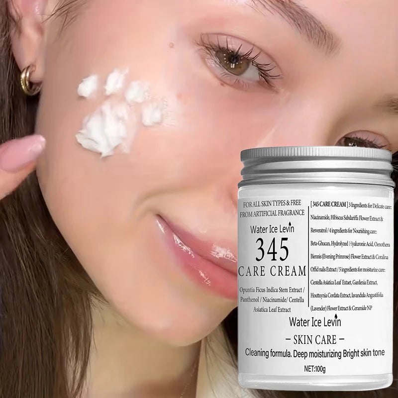 Brand 345 Face Cream Korean Skincare Skin-softening Moisturize FaceCream Gentle Repairing Suitable For Sensitive Skin Face Cream - Lumiere
