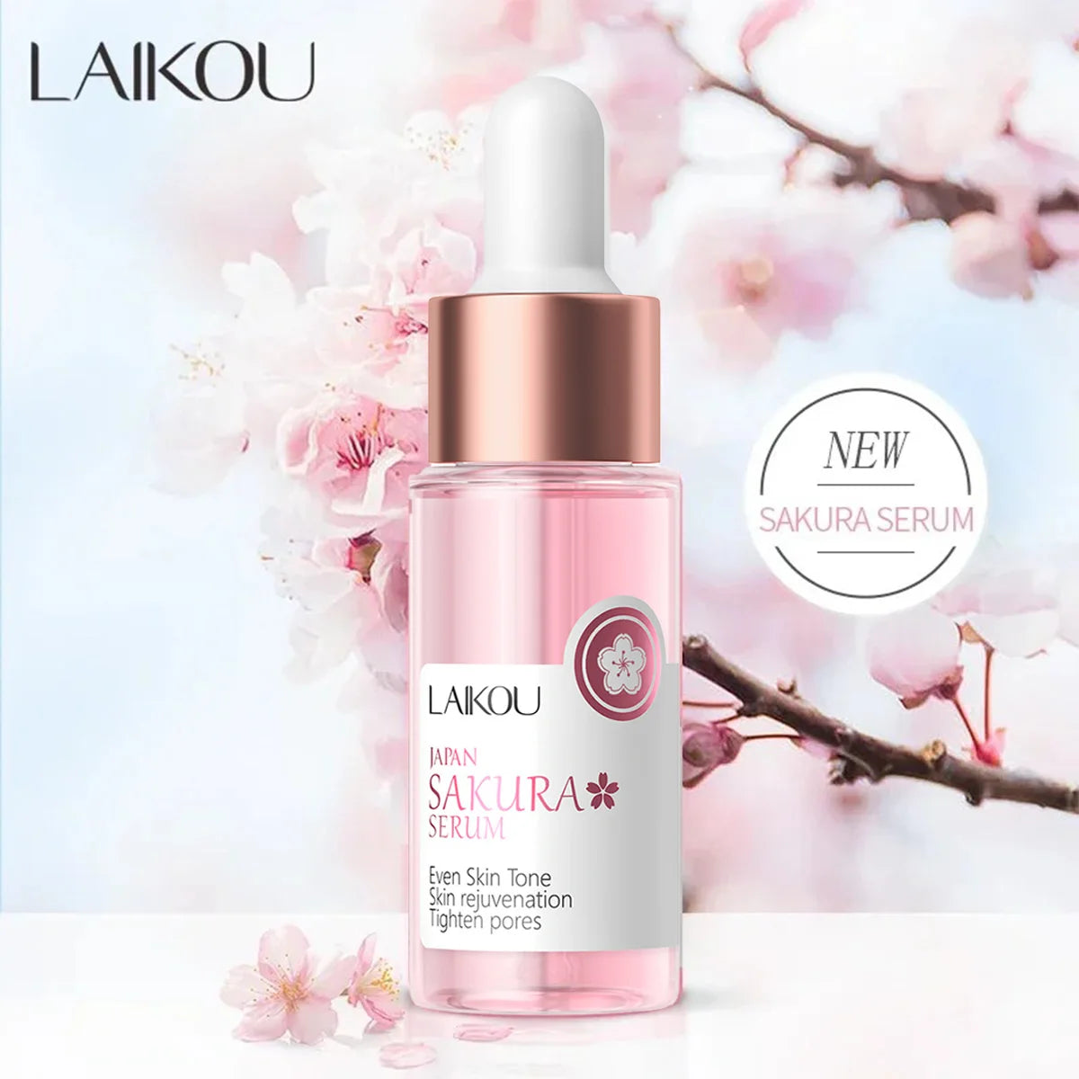 Laikou Sakura Brighting Skin Face Essence Remove Wrinkles Spots Moisturizing Lift Firm Smooth Bright Whitening Skin Care 17ml - Lumiere