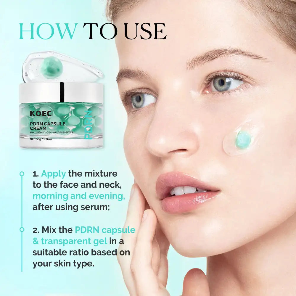 50g KOEC Hyaluronic Acid Multi Peptides PDRN Capsule Cream Hydrating Rejuvenating Anti-Aging Boost Vitality Ginseng Root Extract - Lumiere