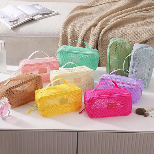 Makeup Organizer Female Toiletry Kit Bag Make Up Case Storage Pouch Vanity Storage, Cosmetic Bag, Organizer Bag For Travel Zip - Lumiere
