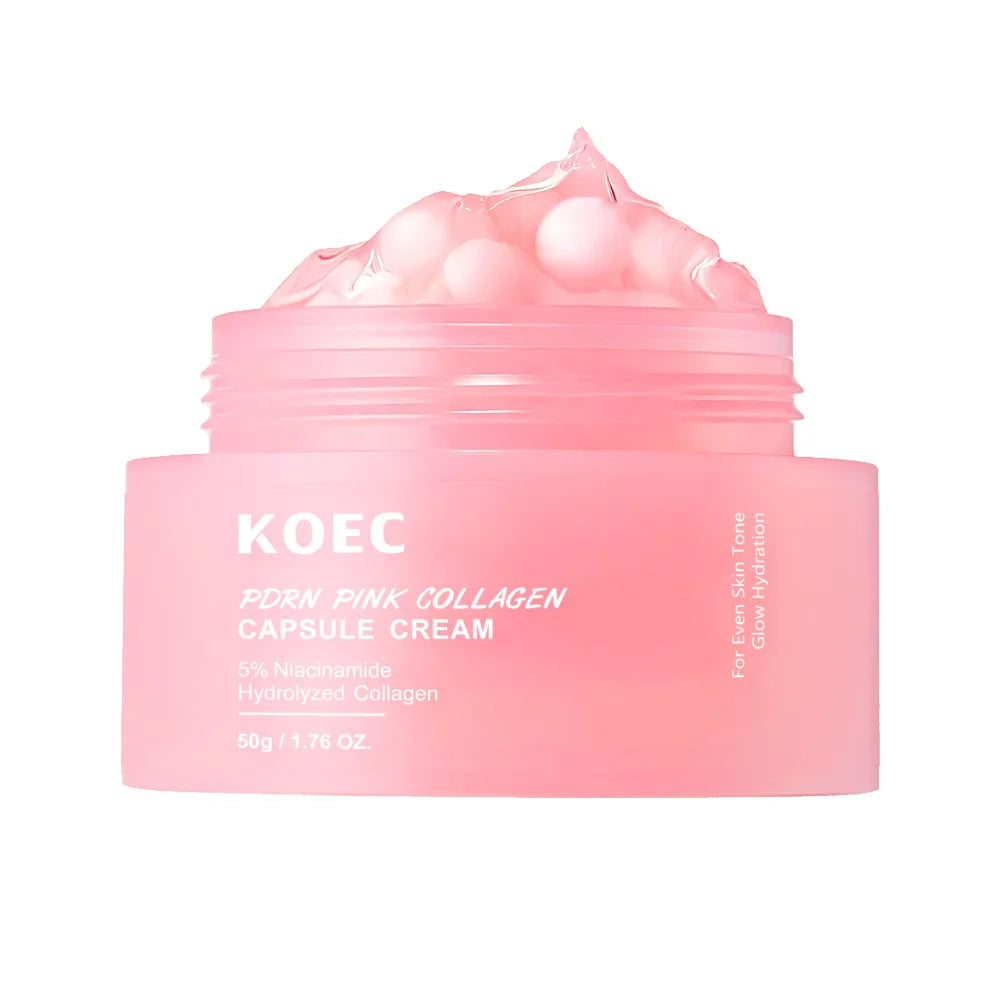 50g KOEC PDRN Pink Collagen Capsule Cream Anti-Wrinkle Hydrating Glowing Increase Elasticity 5% Niacinamide Hydrolyzed Collagen - Lumiere