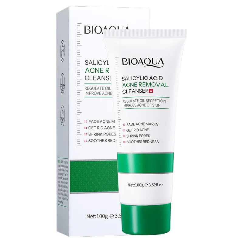 BIOAQUA Salicylic Acid Facial Cleanser Acne Treatment Moisturizing Oil Control skincare Face Wash Foam Face Cleanser Skin Care - Lumiere