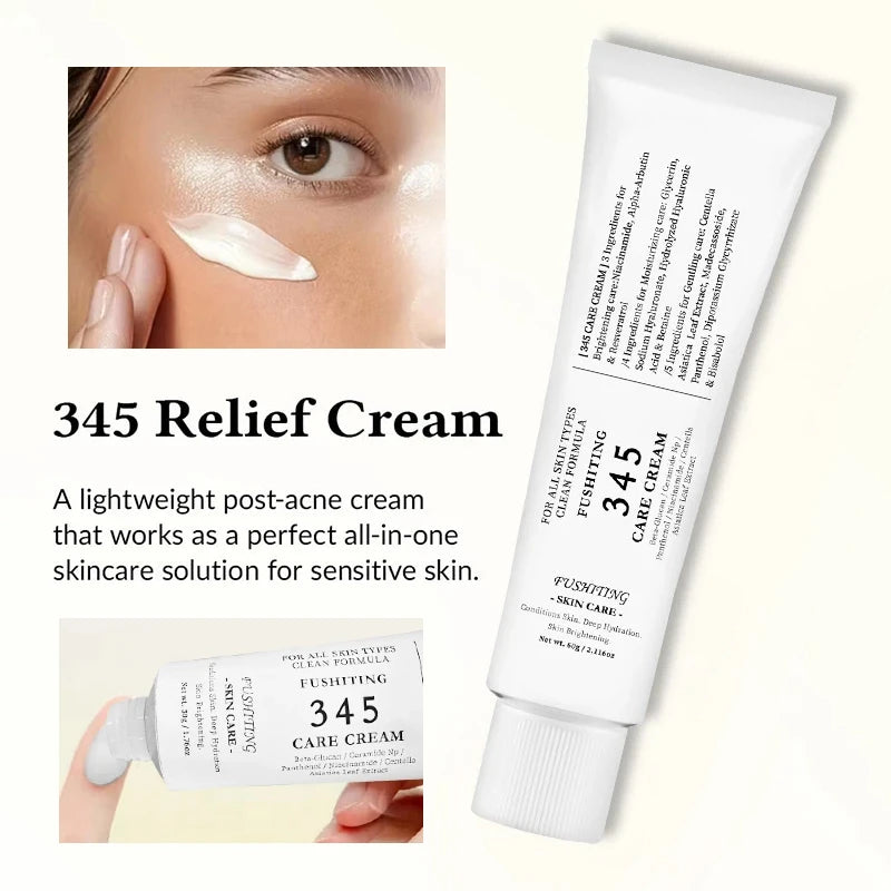 Brand 345 Face Cream Korean Skincare Skin-softening Moisturize FaceCream Gentle Repairing Suitable For Sensitive Skin Face Cream - Lumiere
