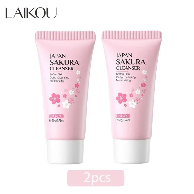 LAIKOU Sakura Cleanser Gentle Deep Cleaning Oil Control Moisturizing Shrink Pores Face Skin Care 50g Skin Cleanser All Skin Type - Lumiere